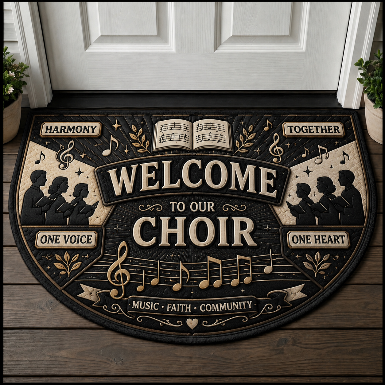 Country Music Welcome Mat - Cowboy Hat Boots Guitar Outdoor Doormat - 5to9vibe