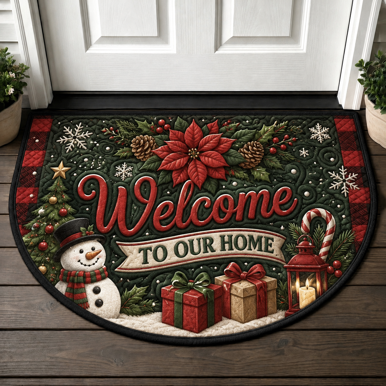 Fall Welcome Mat - Rustic Pumpkin and Autumn Leaves Seasonal Doormat - 5to9vibe