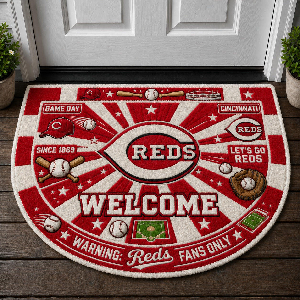 Baseball All Teams Custom Quilted Print Premium Welcome Mat – Personalized Baseball Doormat