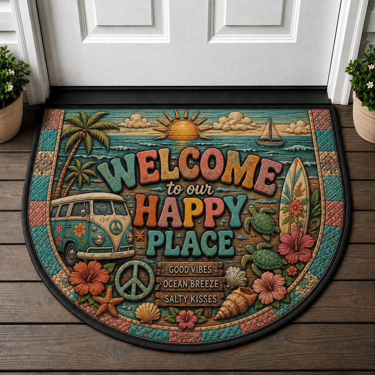 Welcome To Our Campsite Doormat - Camper Style RV Nature Camping Welcome Mat - 5to9vibe