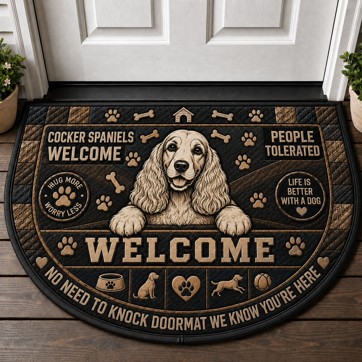 Pit Bull Welcome Mat – "A House Is Not A Home Without Paw Prints" Dog Lover Doormat - 5to9vibe