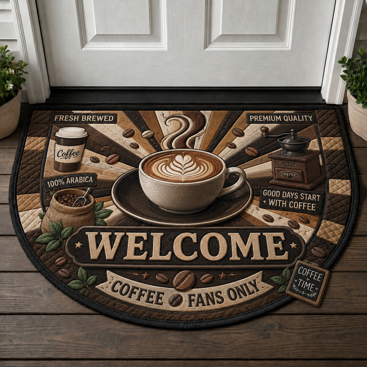 Brunch Welcome Mat - Good Food Good Vibes Grateful Thankful Well Fed Doormat - 5to9vibe