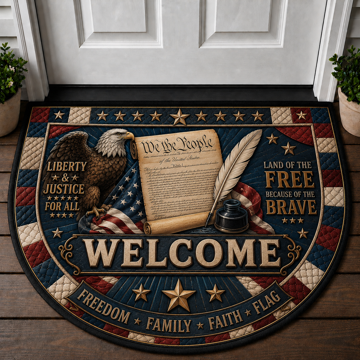 Founding Fathers Welcome Mat - Patriotic American History Doormat - 5to9vibe