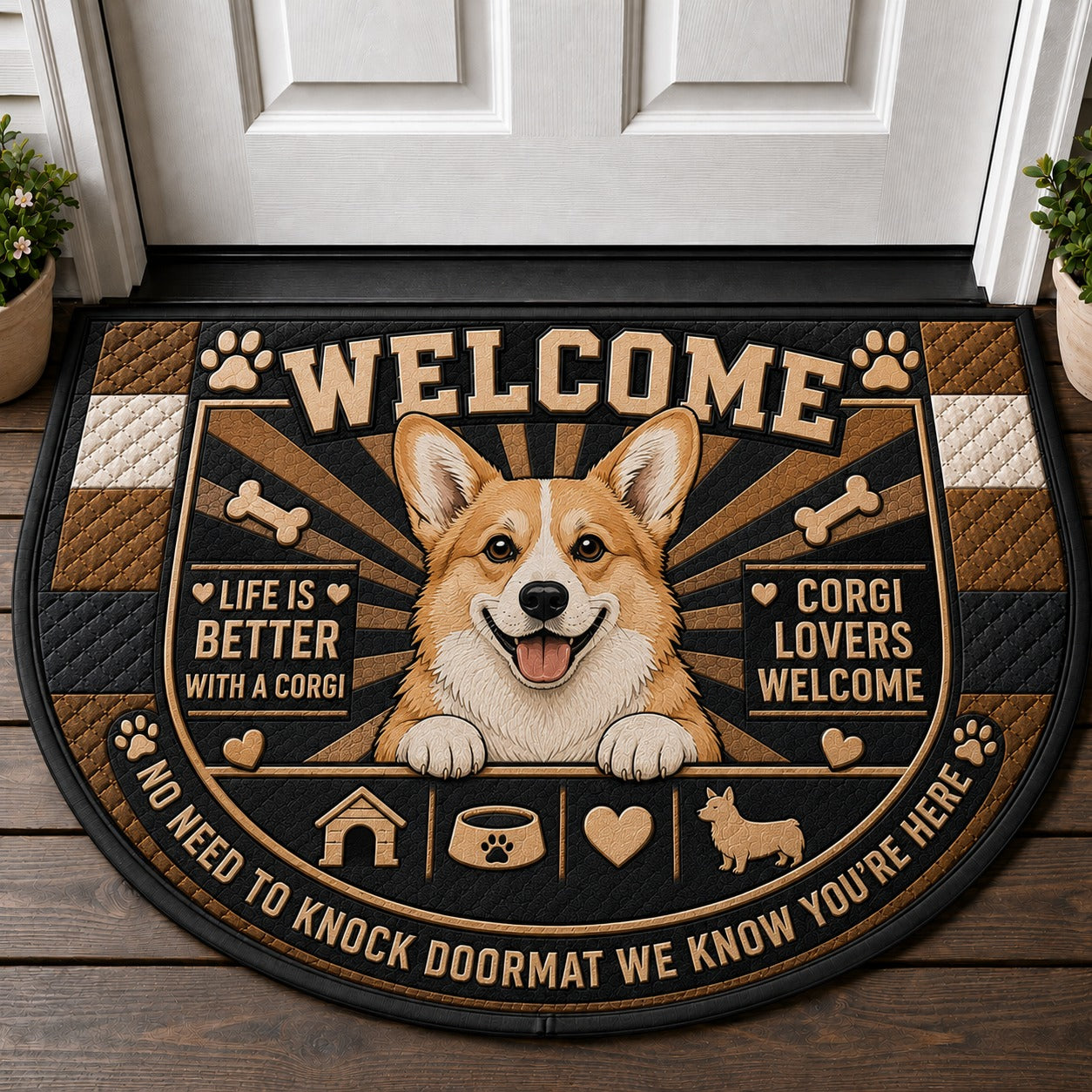 Rottweiler Welcome Mat – "People Tolerated" Funny Dog Lover Doormat - 5to9vibe