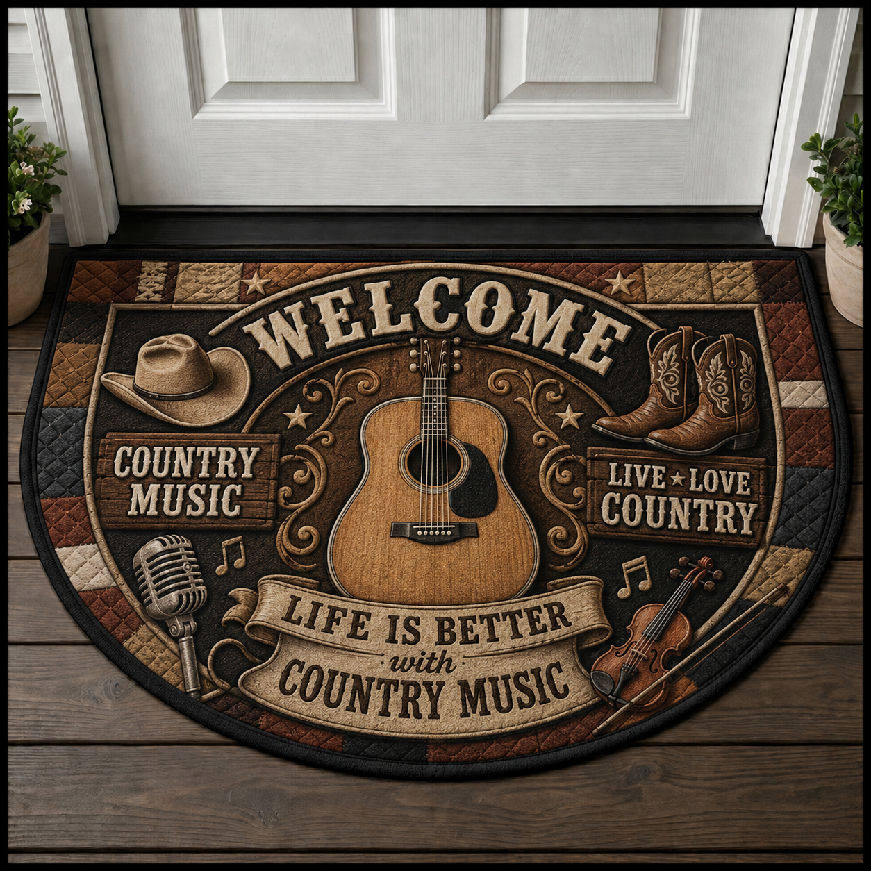 Violin Music Welcome Mat - Play Your Heart Out Violinist Doormat - 5to9vibe
