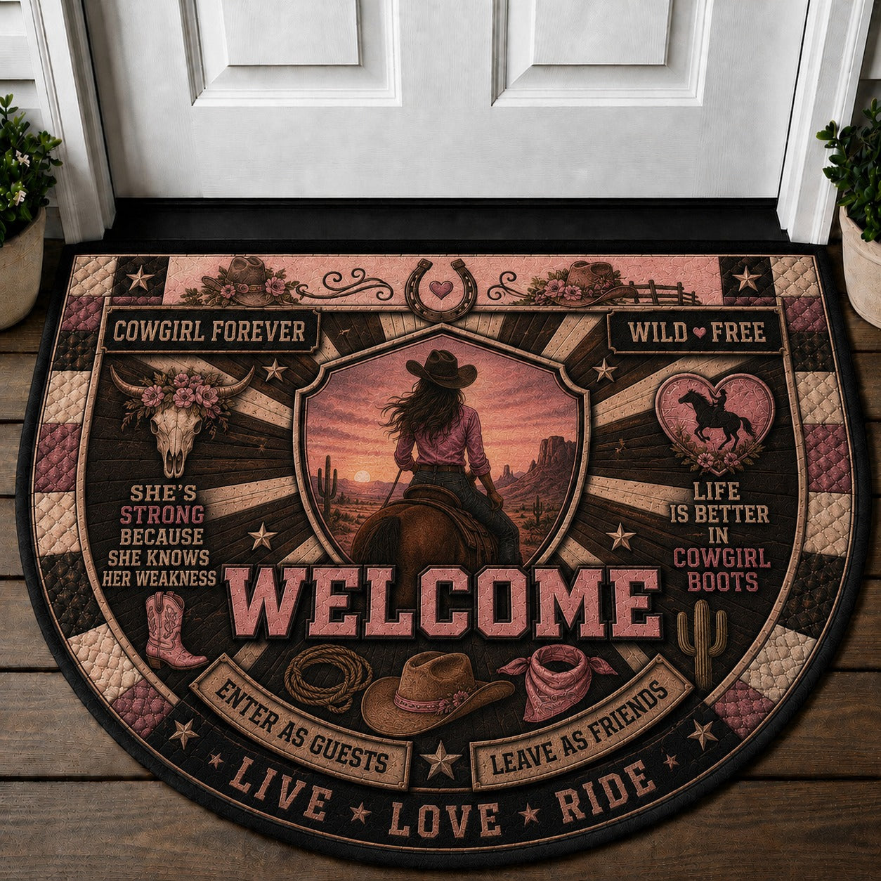 Wild West Cowboy Welcome Mat – "Howdy Partner" Western Style Outdoor Doormat - 5to9vibe