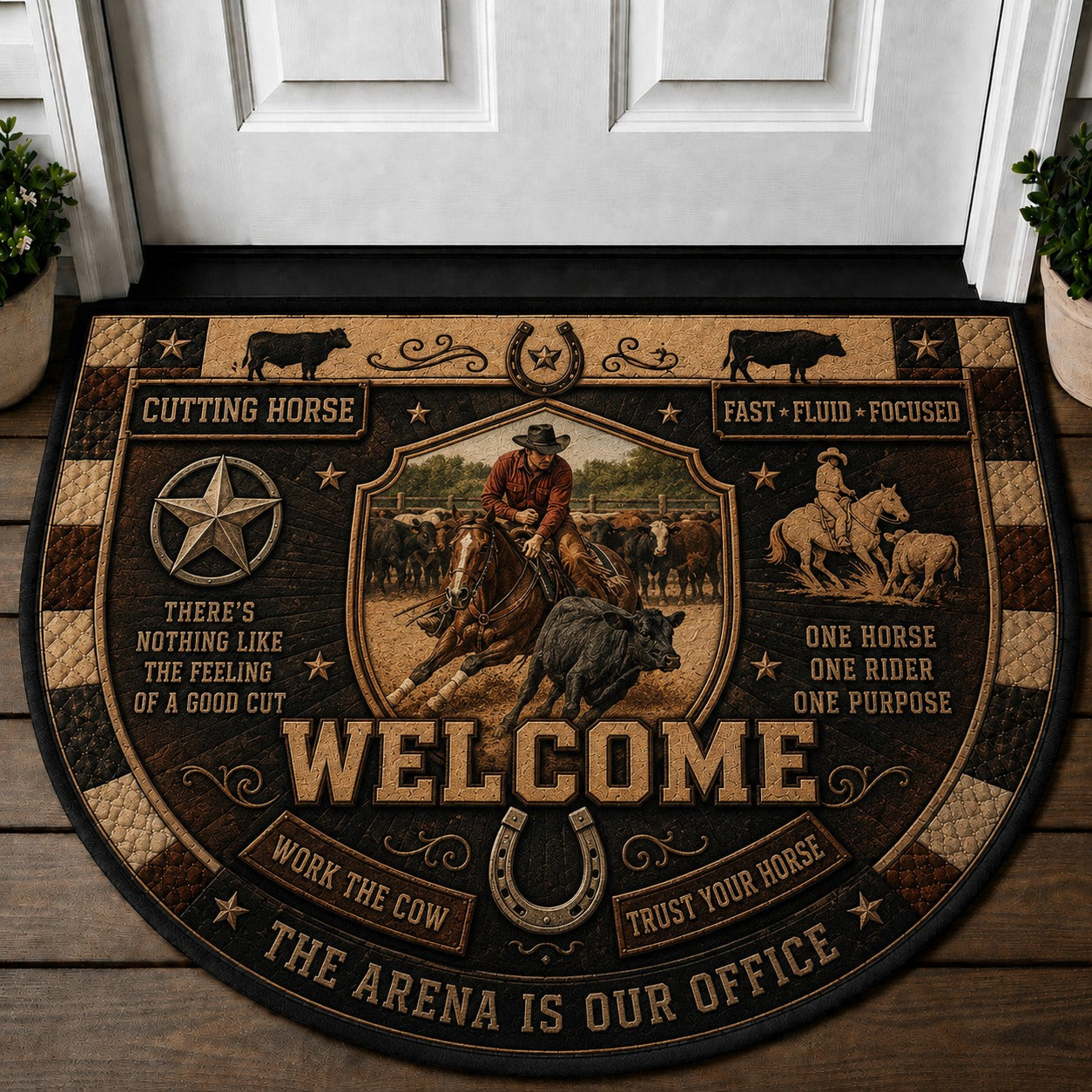 Cattle Ranch Welcome Mat – "Ranch Life" Western Country Living Doormat - 5to9vibe