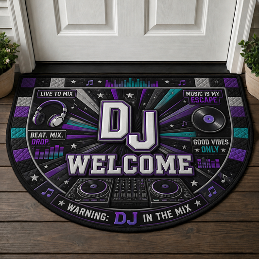 DJ Welcome Mat - Music Escape Beat Mix Drop Party Outdoor Doormat - 5to9vibe