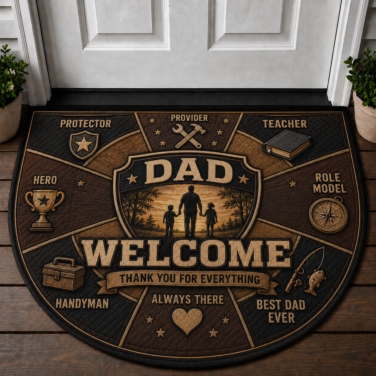 Welcome Friends We're Glad You're Here Doormat - Gather Laugh Love Rustic Welcome Mat - 5to9vibe