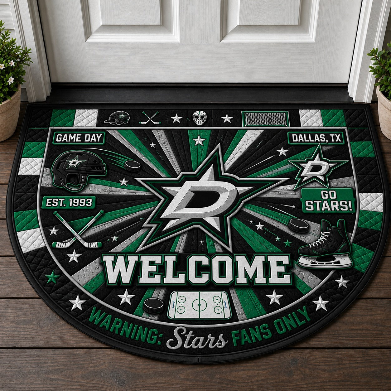 Hockey All Teams Custom Quilted Print Premium Welcome Mat – Personalized Baseball Doormat