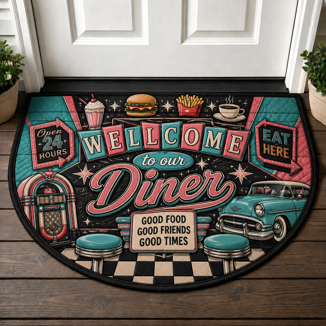 Vintage America Welcome Mat - Retro Americana Nostalgia Doormat - 5to9vibe