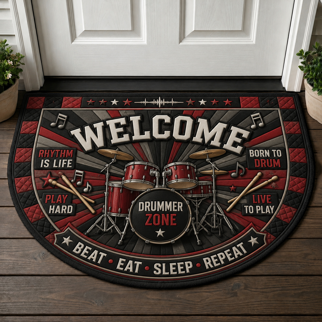 Violin Music Welcome Mat - Play Your Heart Out Violinist Doormat - 5to9vibe