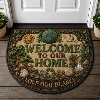 Love Our Planet Welcome Doormat - Earthcore Eco Friendly Nature Welcome Mat - 5to9vibe