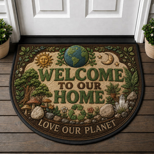 Love Our Planet Welcome Doormat - Earthcore Eco Friendly Nature Welcome Mat - 5to9vibe