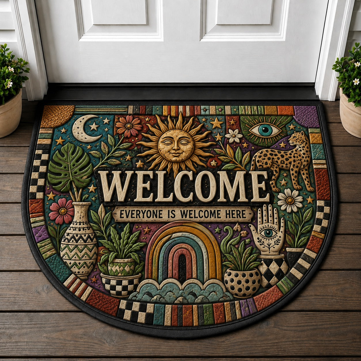 Welcome To Our Home Doormat - Shabby Chic Floral Botanical Welcome Mat - 5to9vibe