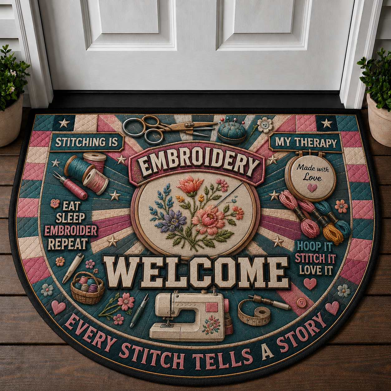 Welcome To My Quilting Room Doormat - Piece By Piece Quilt Crafter Welcome Mat - 5to9vibe
