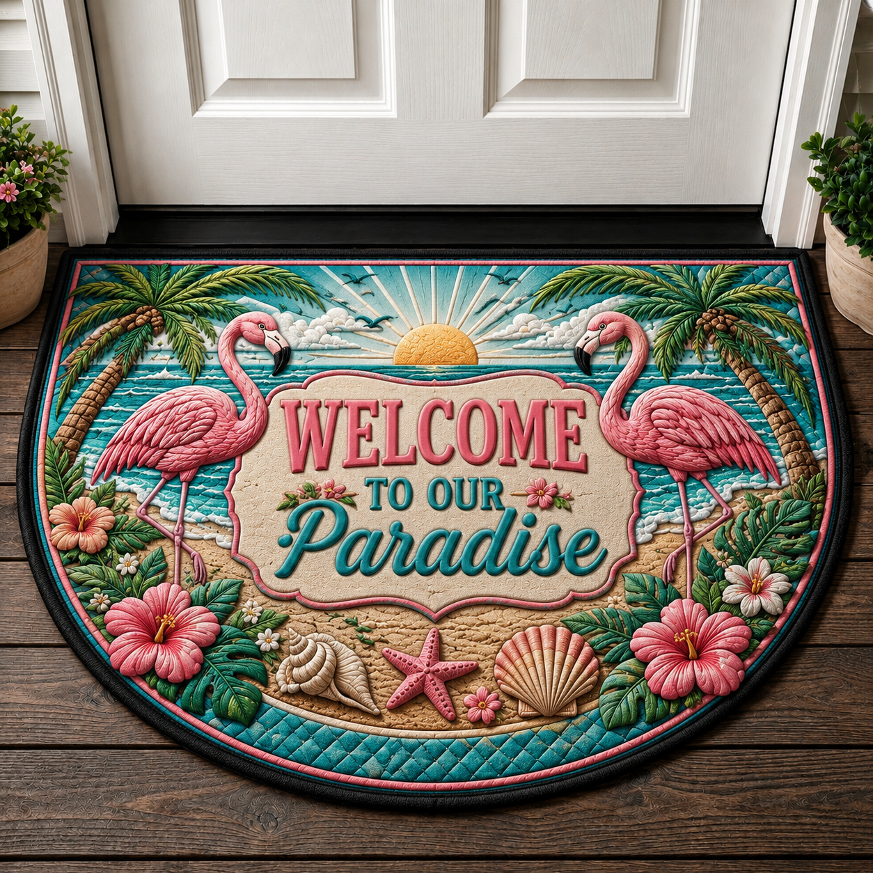 Ocean Paradise Sea Turtle Welcome Mat - Coastal Reef & Marine Life Doormat - 5to9vibe