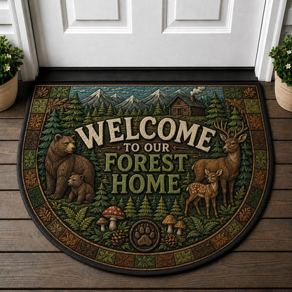Welcome To Our Home Welcome Mat - Wildflower Butterfly Chickadee Botanical Rug - 5to9vibe