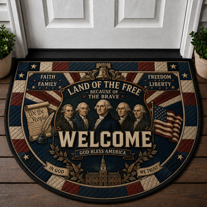Home Of The Brave Welcome Mat - Patriotic American Pride Doormat - 5to9vibe
