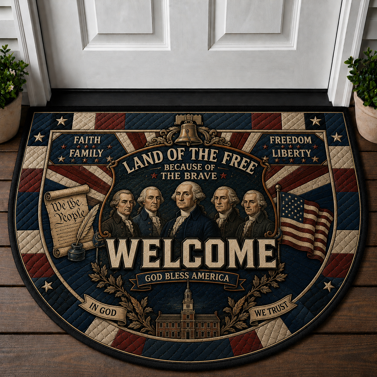 Founding Fathers Welcome Mat - Patriotic American History Doormat - 5to9vibe