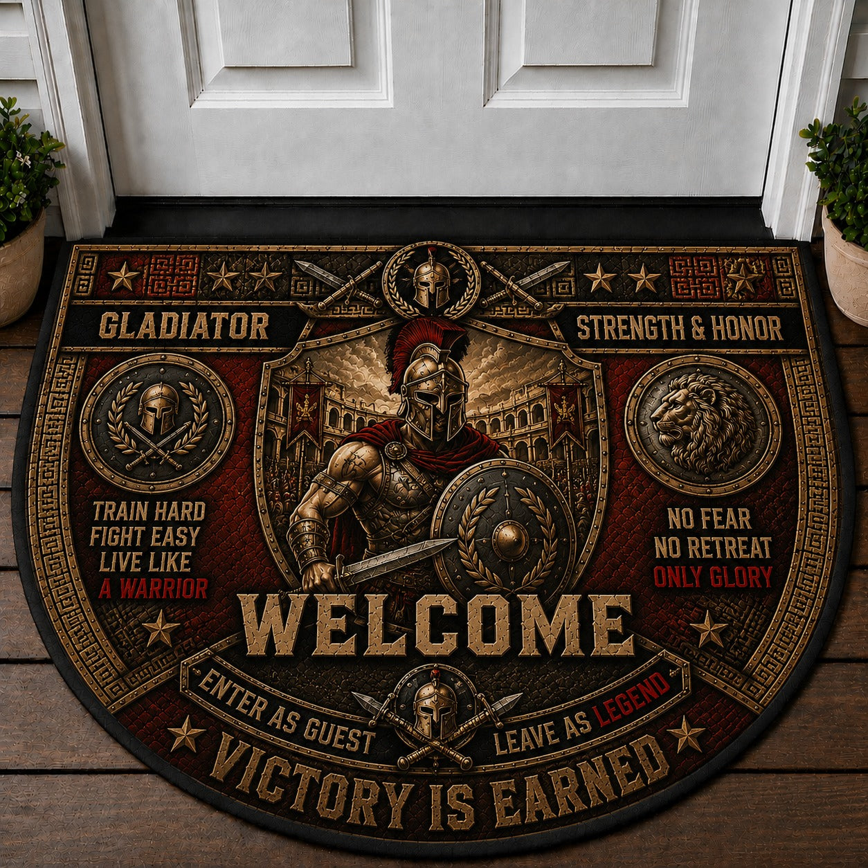 Knight Welcome Mat – "Full Armor of God" Christian Outdoor Doormat - 5to9vibe