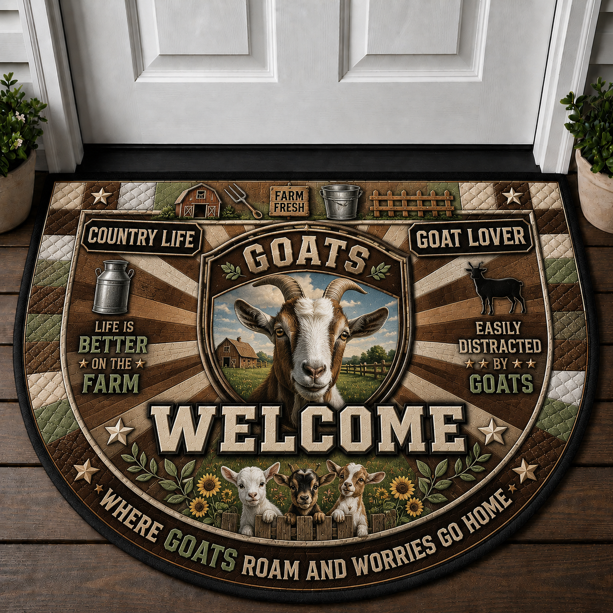 Live Love Llamas Welcome Mat - No Drama Llama Desert Farm Doormat - 5to9vibe