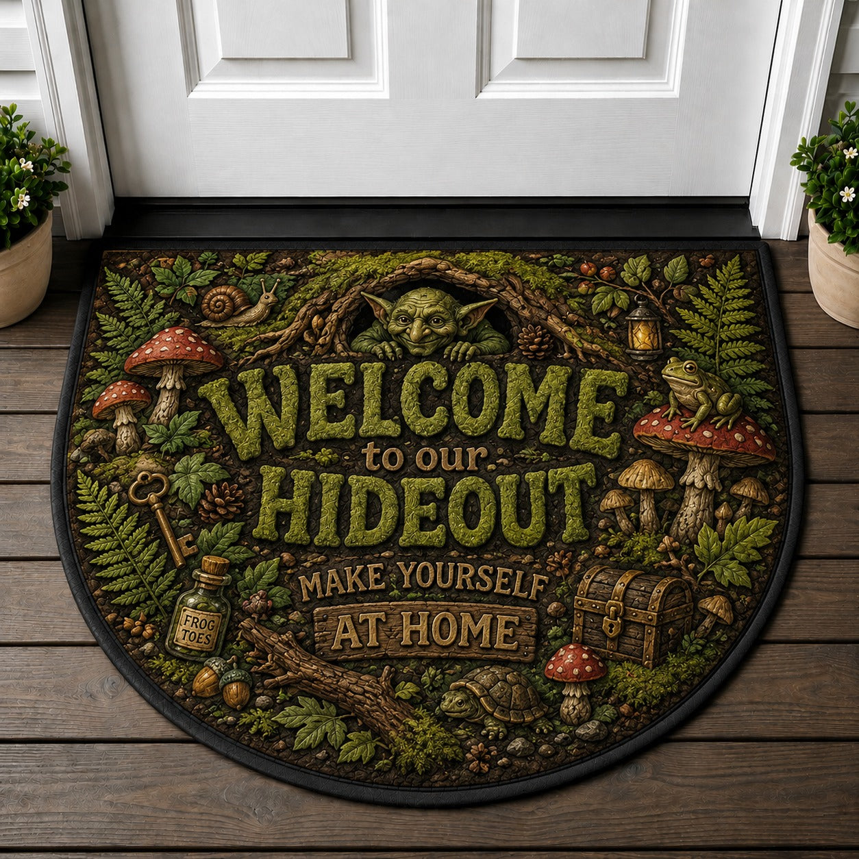 Welcome Witches And Other Magical Beings Welcome Mat - Witchy Decor Black Cat Spellbook Rug - 5to9vibe
