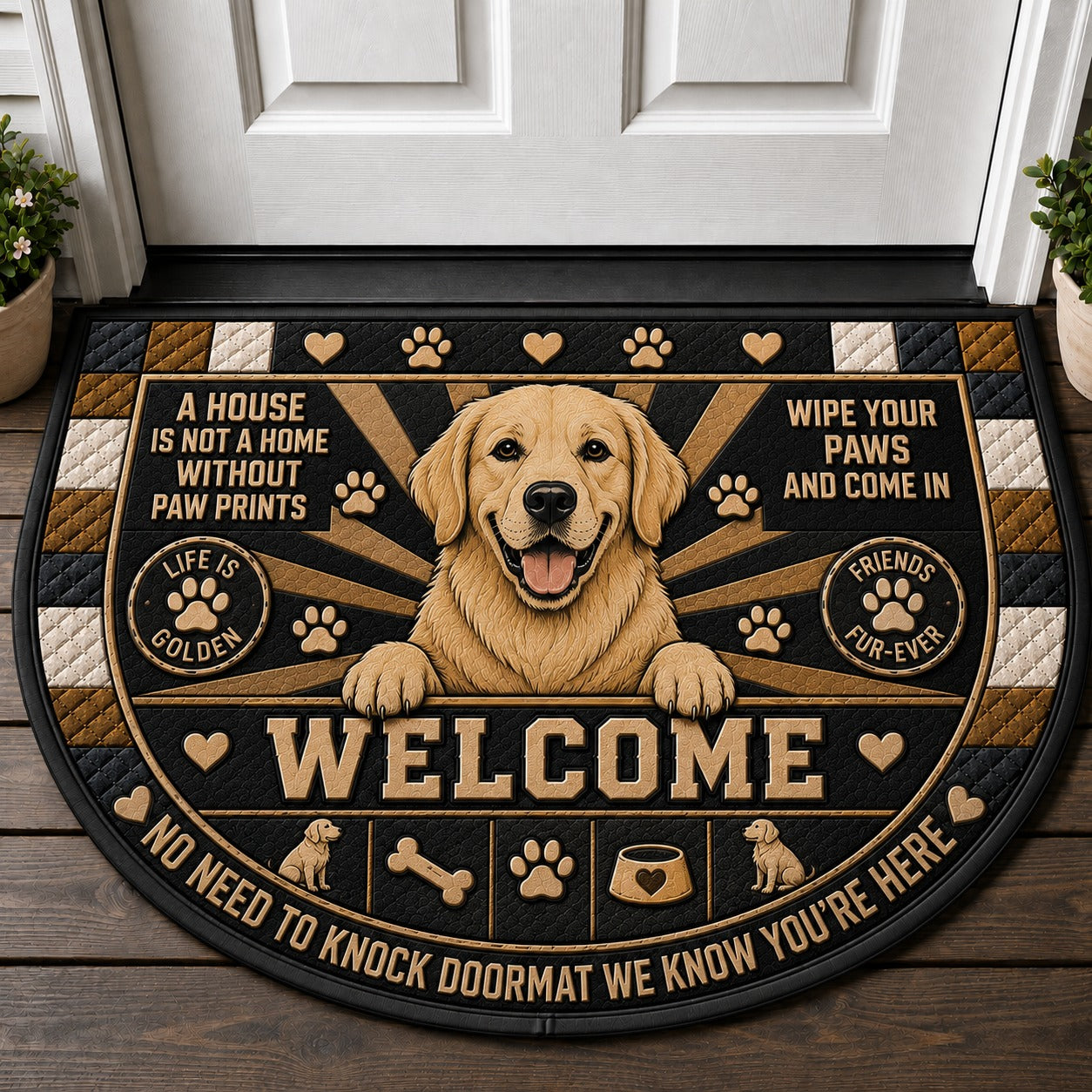 Boxer Welcome Mat – "A Boxer Lives Here" Funny Dog Breed Doormat - 5to9vibe