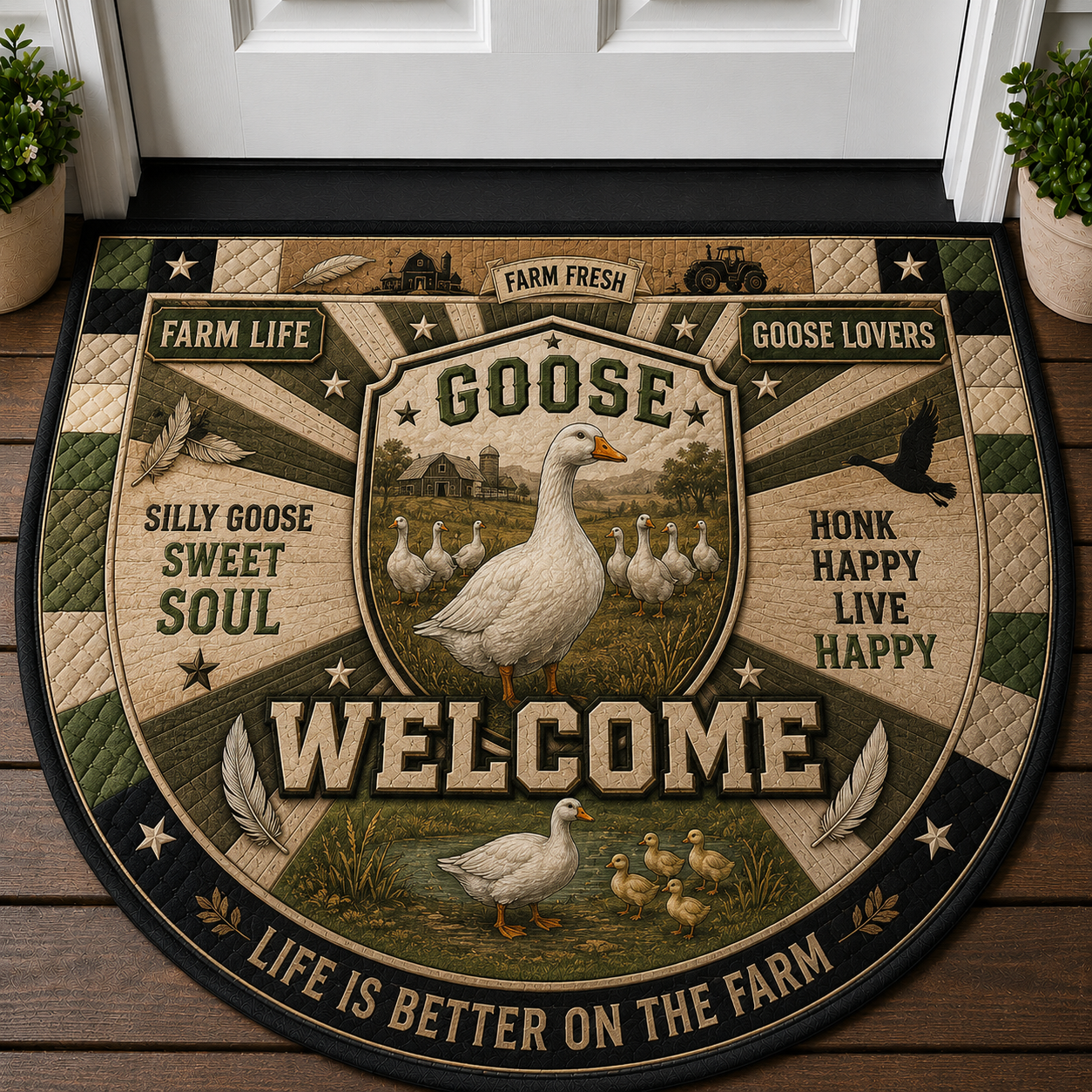 Welcome To Our Bee Farm Doormat - Come In & Buzz A While Honey Bee Welcome Mat - 5to9vibe