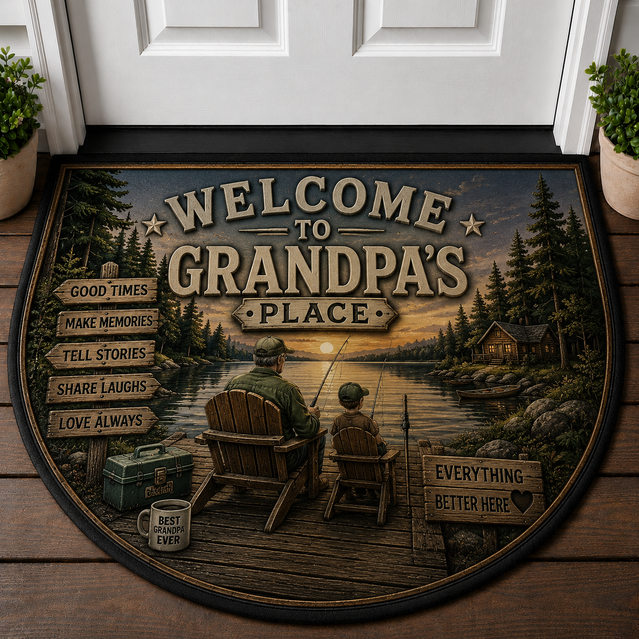 Family Rules Together We Make A Beautiful Life Doormat - Family Welcome Mat - 5to9vibe