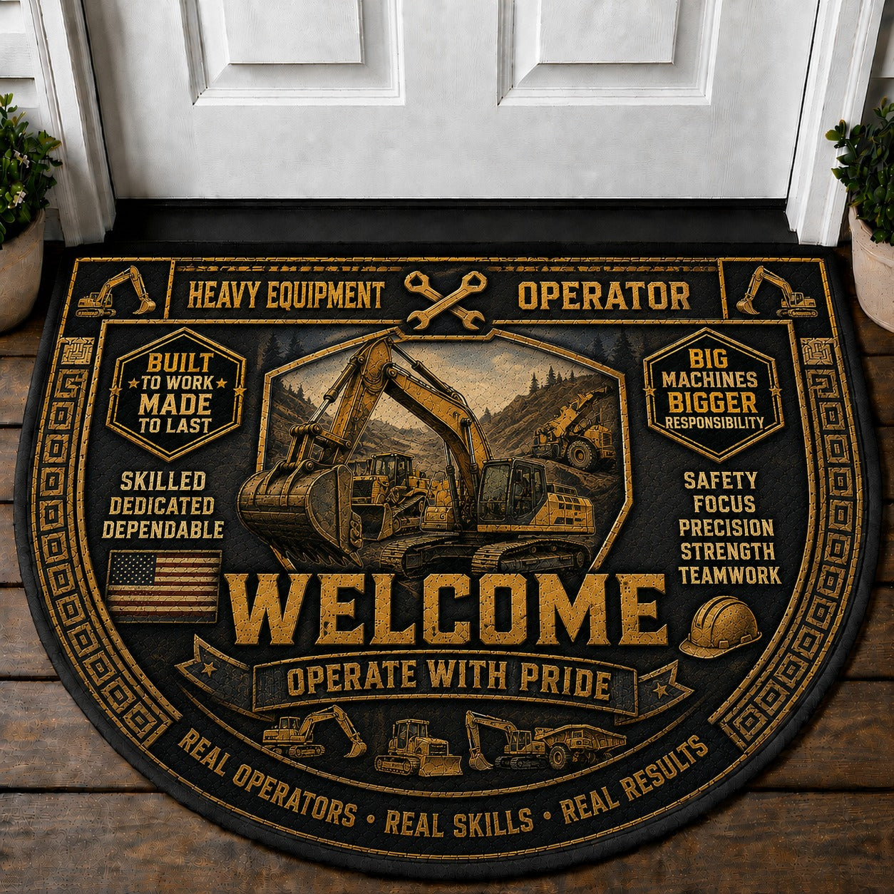 Roughneck Welcome Mat – "Oilfield Proud" Industrial Worker Outdoor Doormat - 5to9vibe