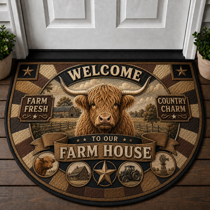 Welcome To Our Farm Sheep Doormat - Wool Love And Happiness Welcome Mat - 5to9vibe