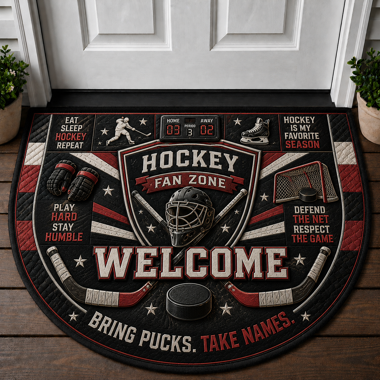 Softball Welcome Mat - Teamwork Softball Player Outdoor Doormat - 5to9vibe