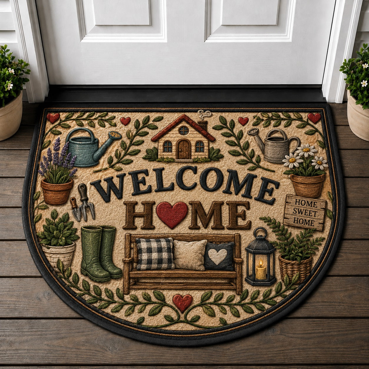 Welcome To Our Dream World Doormat - Dreamcore Pastel Cloud Rabbit Welcome Mat - 5to9vibe