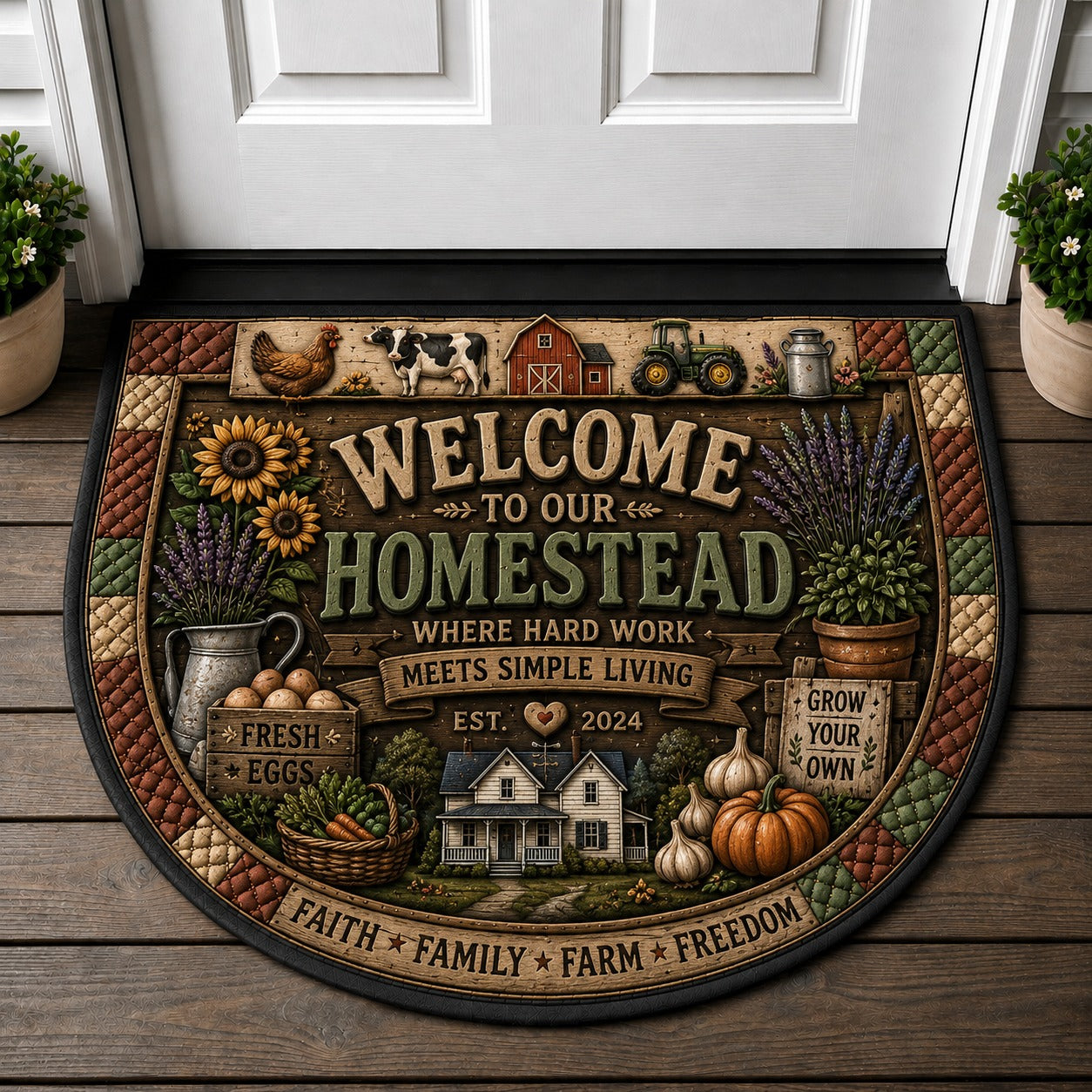 Welcome Vintage Classic Doormat - Victorian Home Gothic House Red Rose Welcome Mat - 5to9vibe