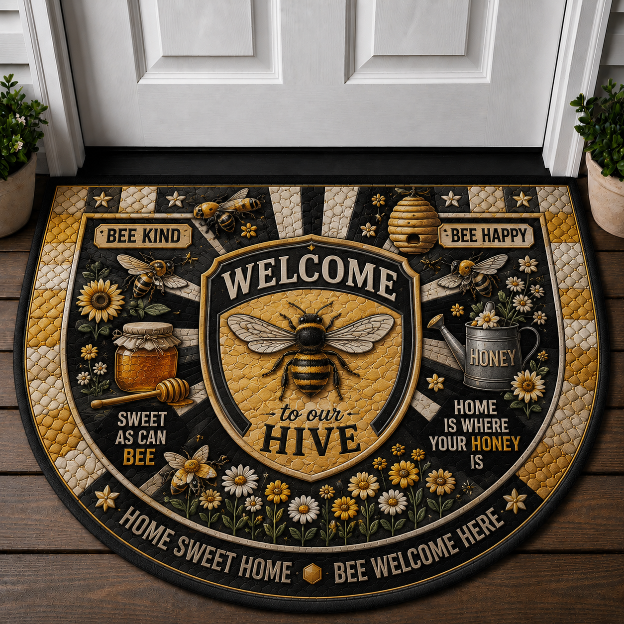 Home Is Where Our Flock Is Rooster Doormat - Farm Sweet Farm Welcome Mat - 5to9vibe