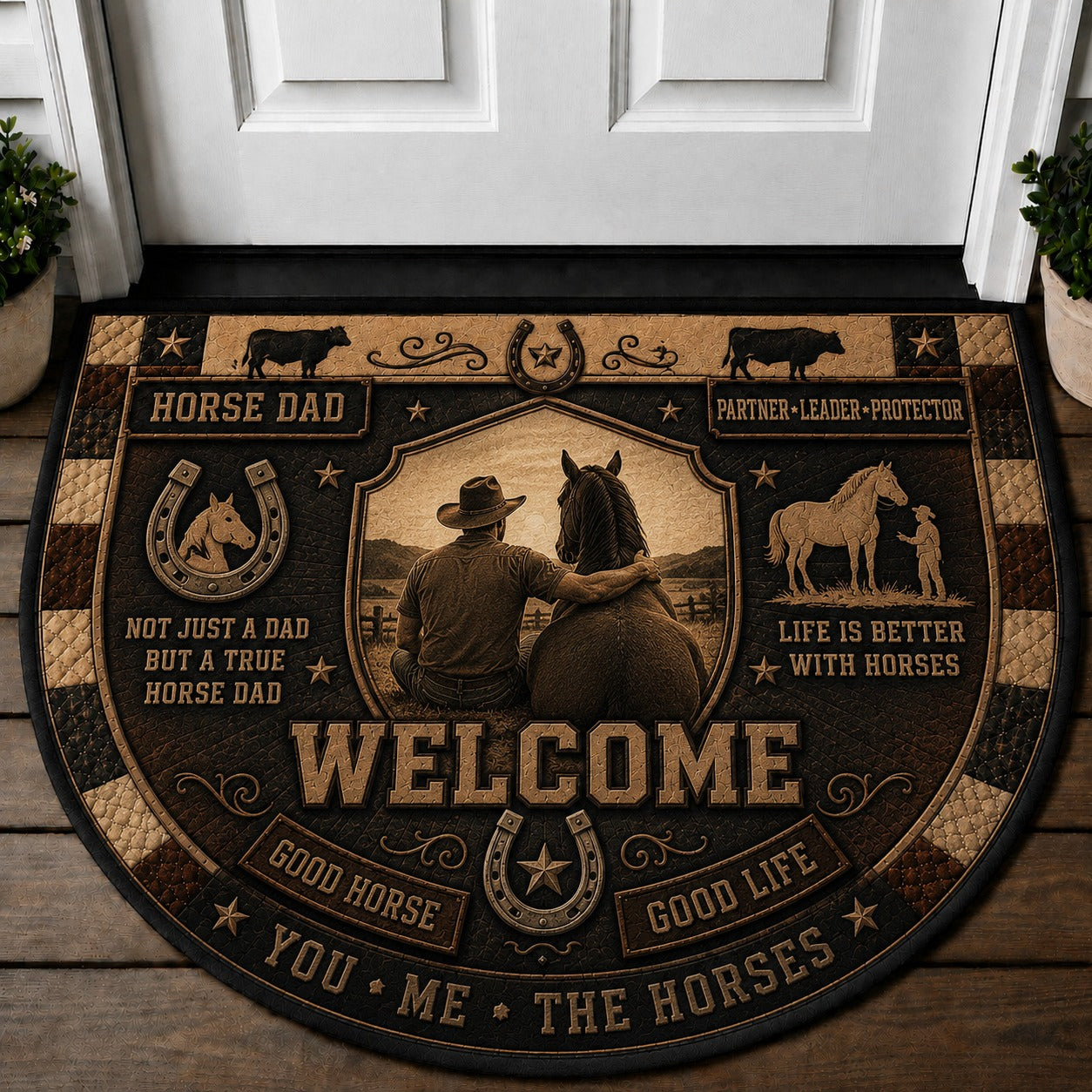 Trail Horse Riding Welcome Mat – "Life Is Better In The Saddle" Western Trail Doormat - 5to9vibe