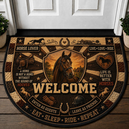 Barrel Racing Welcome Mat – "One Horse One Dream" Western Equestrian Doormat - 5to9vibe