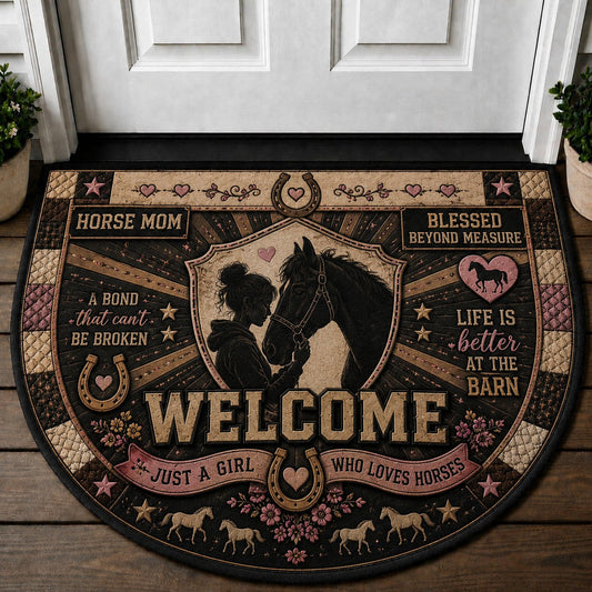 Horse Mom Welcome Mat – "Life Is Better At The Barn" Equestrian Girl Decor Doormat - 5to9vibe