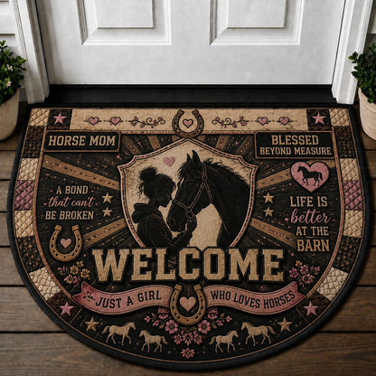 Quarter Horse Welcome Mat – "Built For Speed Made For Heart" AQHA Equestrian Doormat - 5to9vibe