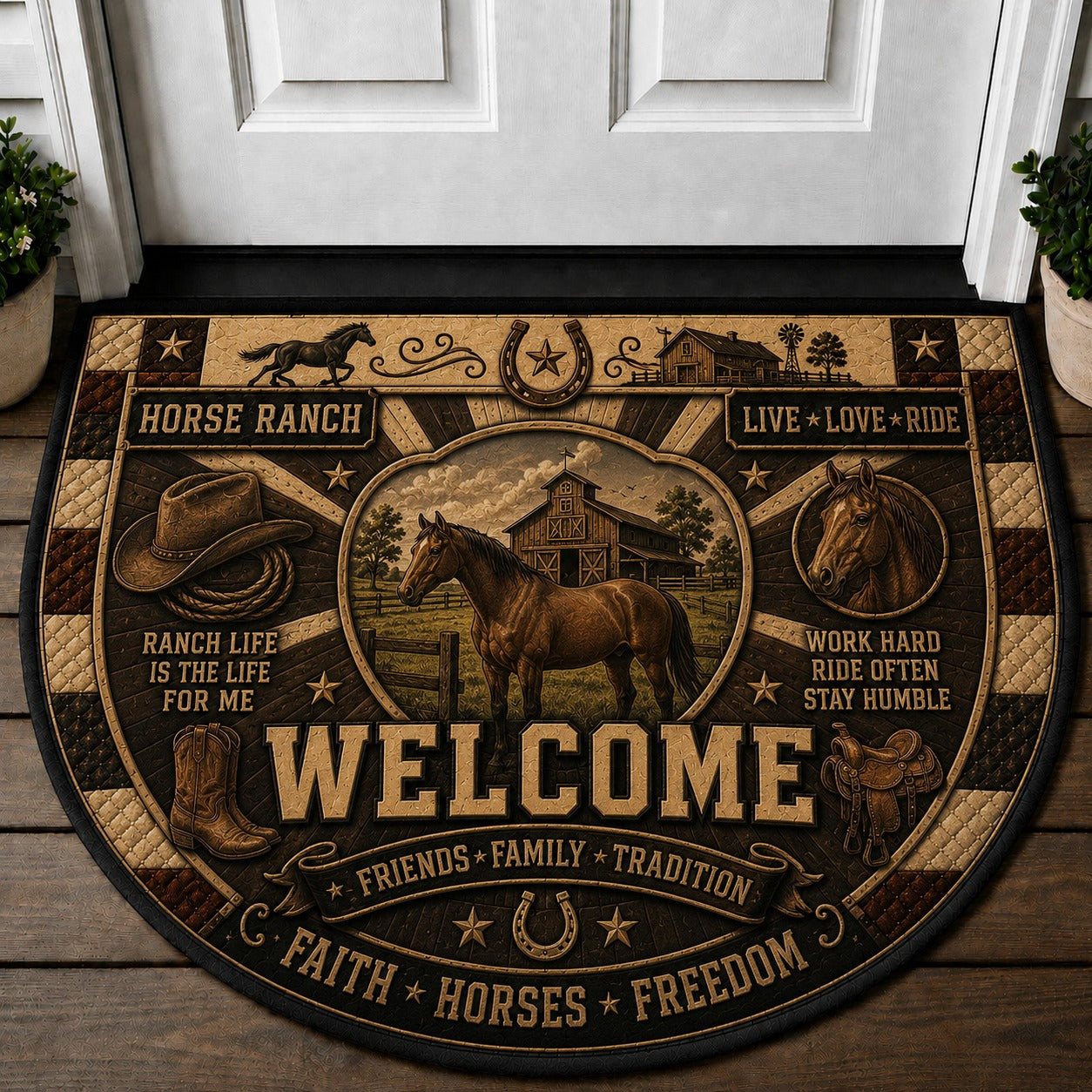 Horse Mom Welcome Mat – "Life Is Better At The Barn" Equestrian Girl Decor Doormat - 5to9vibe