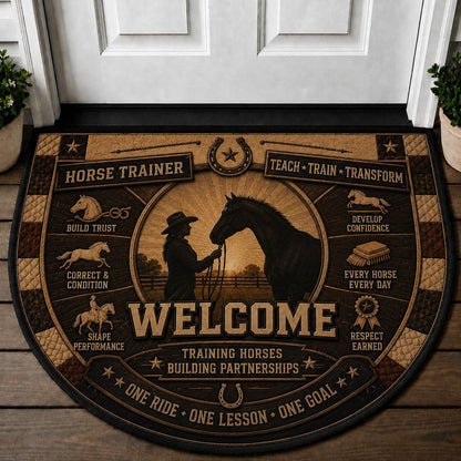 Barrel Racing Welcome Mat – "One Horse One Dream" Western Equestrian Doormat - 5to9vibe