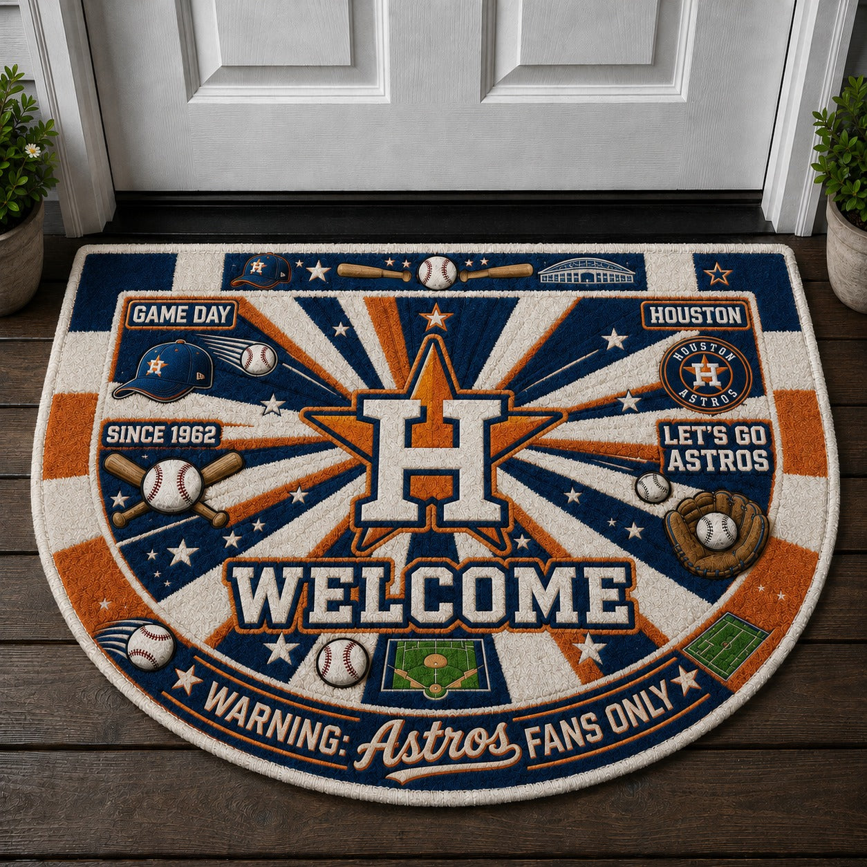 Baseball All Teams Custom Quilted Print Premium Welcome Mat – Personalized Baseball Doormat