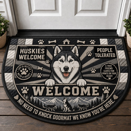 Husky Welcome Mat – "Life Is Better With A Husky" Outdoor Dog Doormat - 5to9vibe