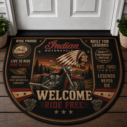 Biker Couple Welcome Mat - Ride Together Biker Lifestyle Doormat - 5to9vibe