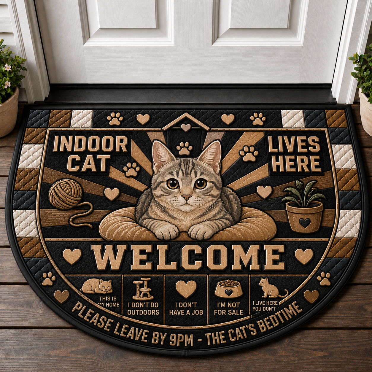 Outdoor Cat Welcome Doormat - Pawsitively Wild & Free Welcome Mat - 5to9vibe