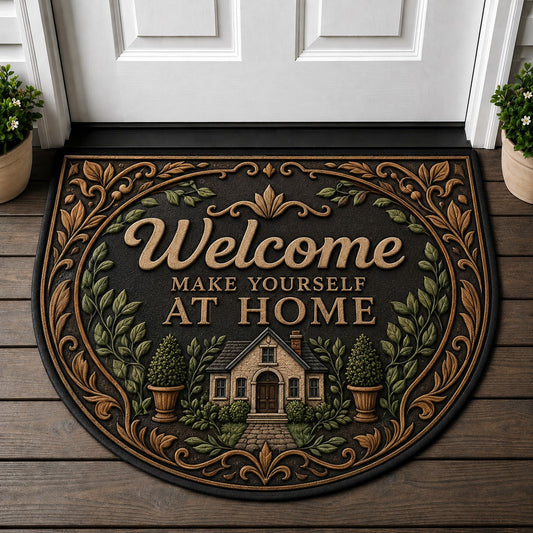 Welcome Make Yourself At Home Doormat - Industrial Classic Rustic Welcome Mat - 5to9vibe
