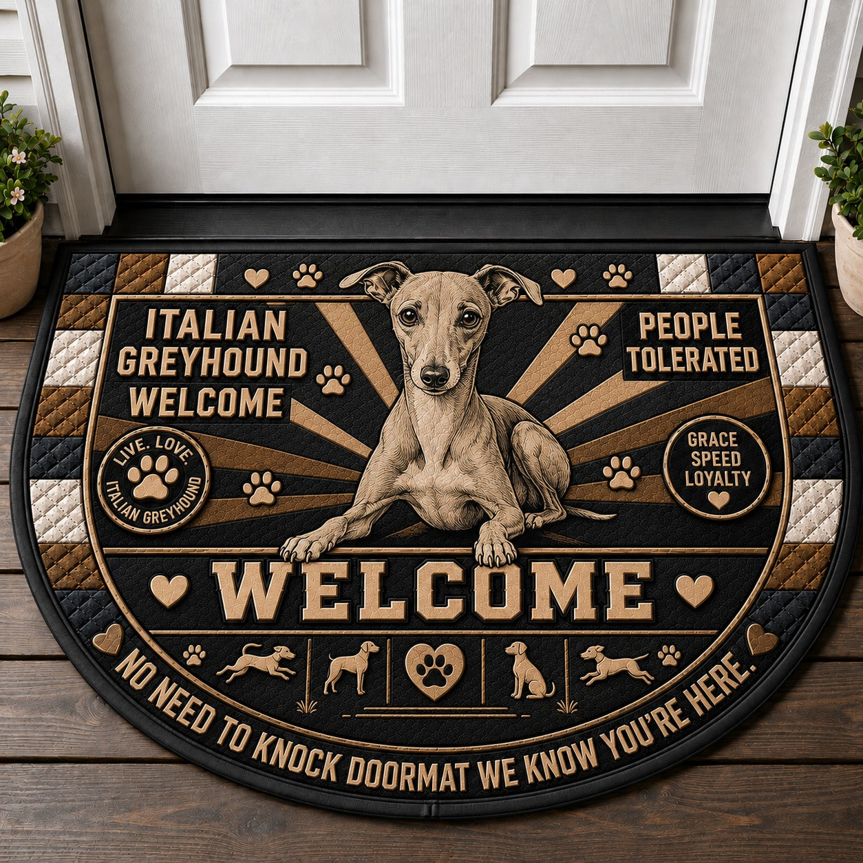 Doberman Welcome Mat – "Protector Loyal Friend" Dog Breed Doormat - 5to9vibe