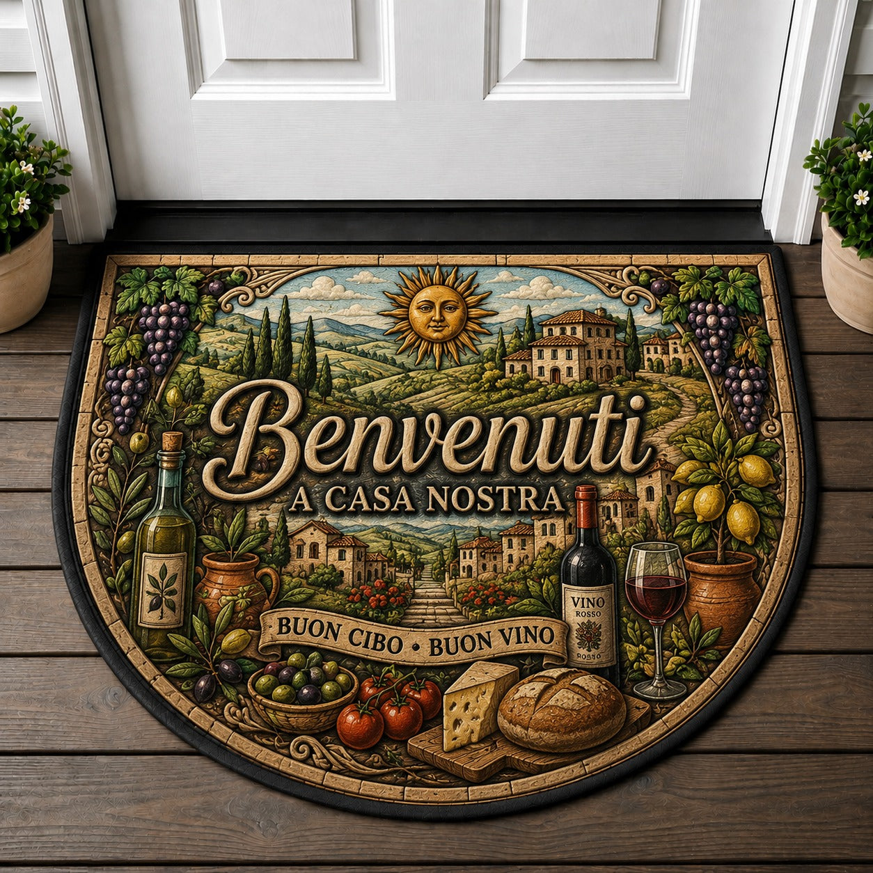 Beach House Retro Camper Doormat - Surfboards & Ocean Waves Welcome Mat - 5to9vibe