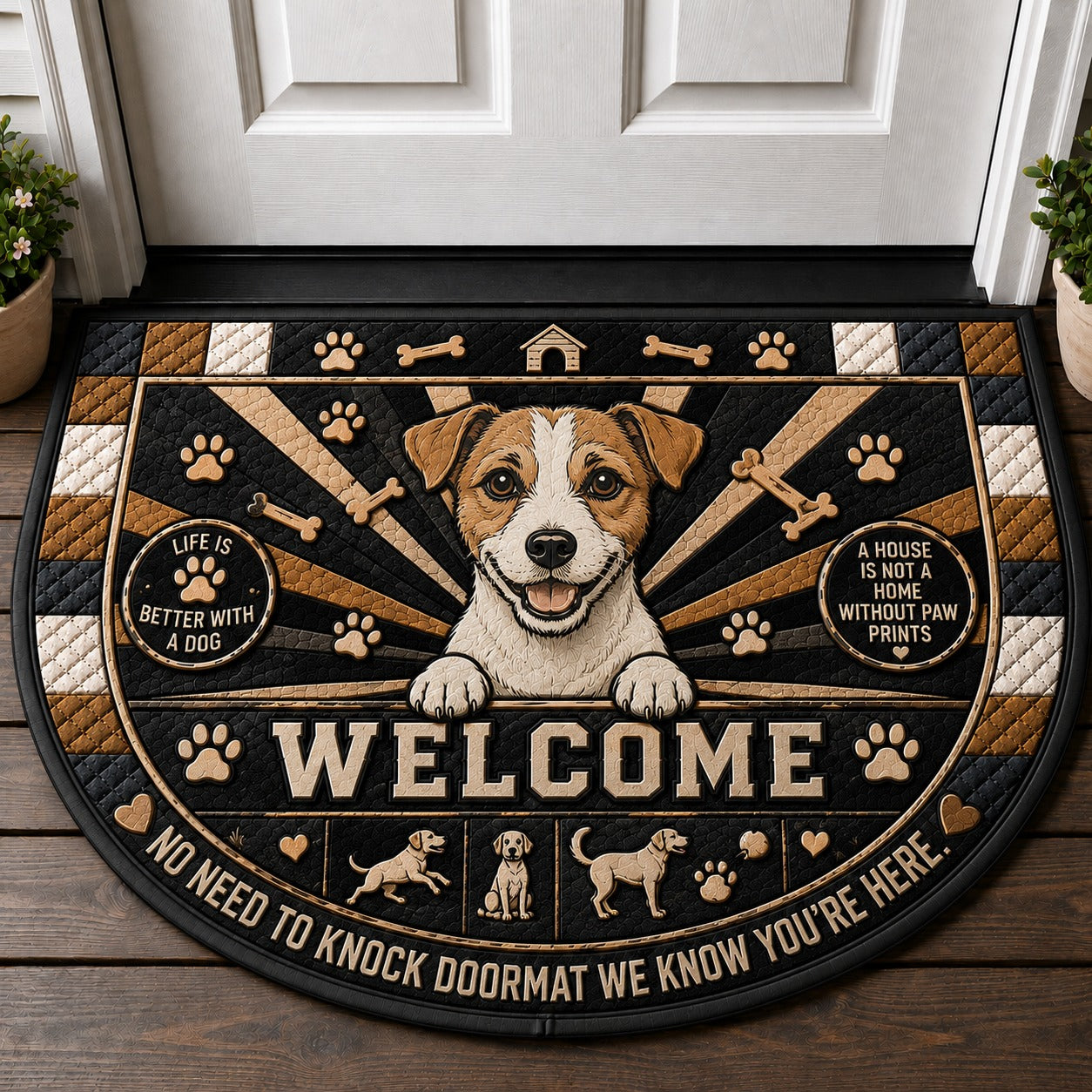 Rescue Dog Welcome Mat - They Rescued Me Adopted Pet Doormat - 5to9vibe